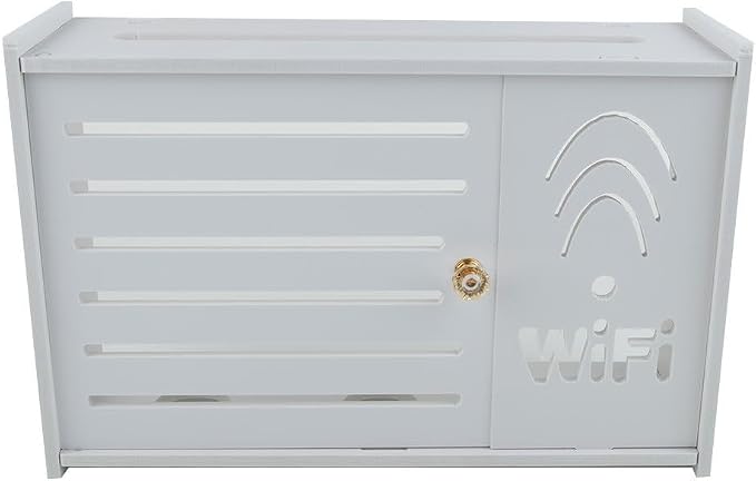 White Plastic Router Storage Box, Wall Mount Cable Organizer - Image 9