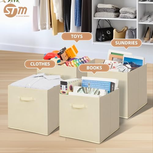 STORAGE MANIAC Storage Cubes, 13 Inch 4 Pack Collapsible Fabric Shelf Bins - Image 2