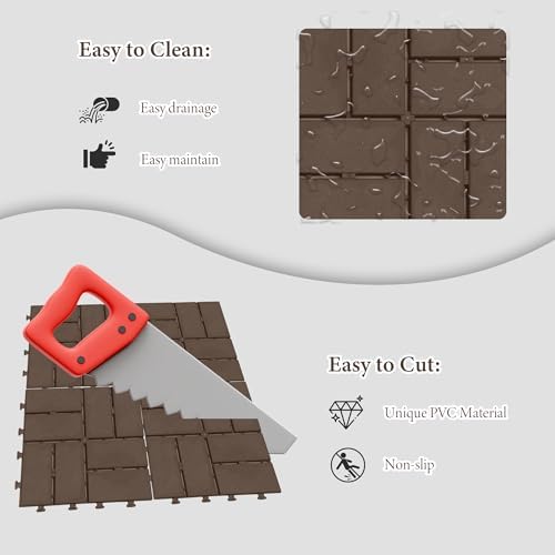 Interlocking Deck Tiles Outdoor Waterproof, Composite Patio Flooring - Image 3