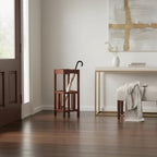 Furnifact Umbrella Stand with Removable Metal Tray, Solid Wood Frame, Tall - Image 3