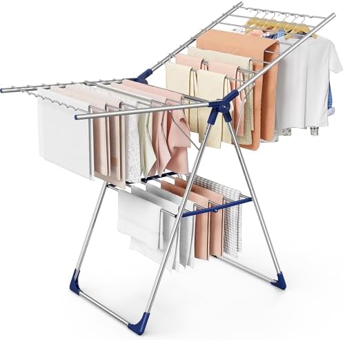 Sakugi Clothes Drying Rack, 55.5" Adjustable Wings, Foldable Design by Sakugi