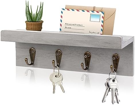 Key Holder Wall Mount, Farmhouse Wall Shelf by Hronrad