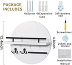 Key Holder Wall Mount with Shelf and Hooks, Mail Organizer - Image 6