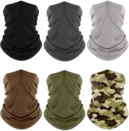 Fuinloth Neck Gaiter, 6 Pack Cooling UV Protection Bandana Face Mask Gator by fuinloth