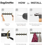 Coat Rack Wall Mount – Black and Gold Hook Rail - Image 7