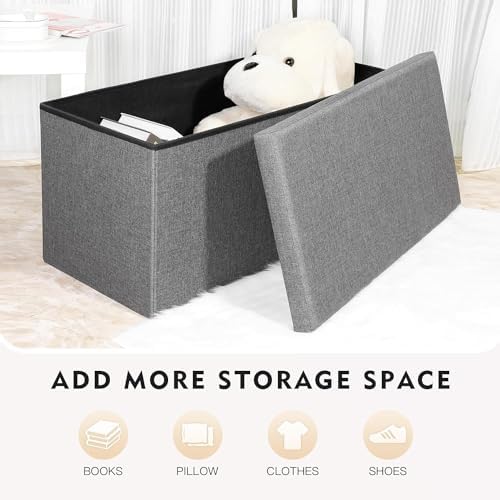 PINPLUS Folding Storage Ottoman Bench - Image 4