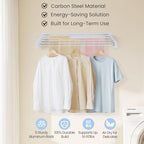 Wall Mounted Clothes Drying Rack 27.56", Foldable Retractable Garment Hanger - Image 5