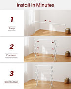 Sakugi Foldable 3-Tier Clothes Drying Rack 37.4" H - Image 5