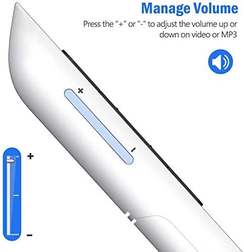DinoFire White Wireless Presenter, Volume Control Presentation Clicker - Image 5