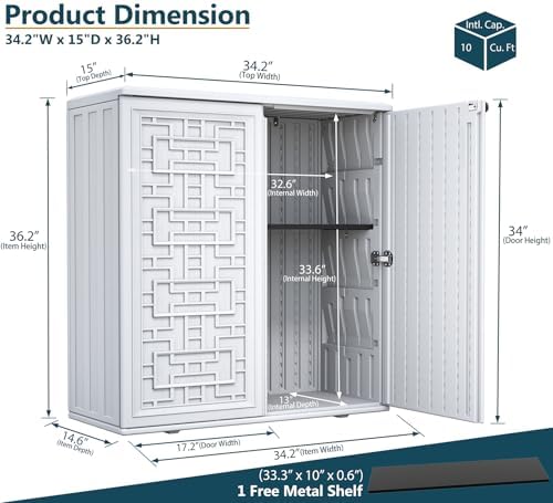 HOMSPARK Indoor/Outdoor Storage Cabinet - Image 3