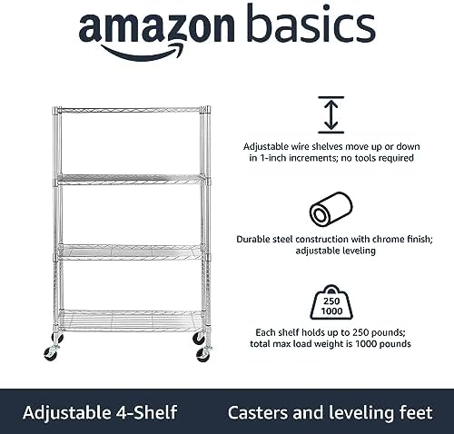 Amazon Basics 4-Shelf Adjustable Heavy Duty Storage Shelving Unit - Image 2