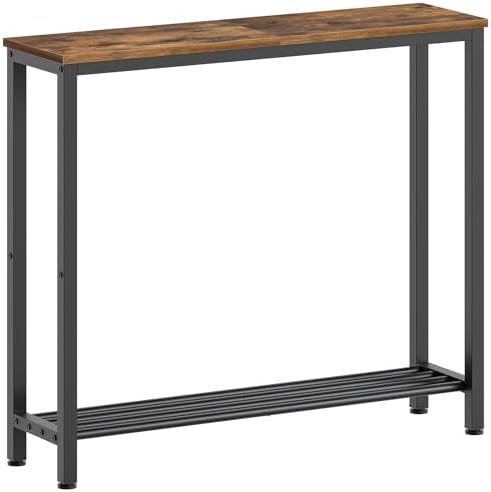 YATINEY Narrow Console Table, 2-Tier Small Sofa Table, 29.5" Thin Entryway by Yatiney