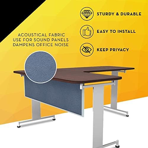 OBEX Acoustic Table Mounted Modesty Desk Privacy & Sound Absorbing Panel for Office Cubicles, 12" x 42", Twilight