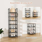 LANTEFUL Tall Shoe Rack 7 Tier Narrow Shoe Shelf Storage - Image 5