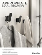 4-Pack Matte Black Towel Hook for Bathroom, Robe Coat Hook, Heavy Duty Wall - Image 3