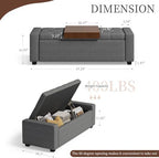 Upholstered Ottoman with Storage Bench - Image 3