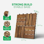 IDZO Interlocking Acacia Deck Tiles 9.6 SQFT - Image 2