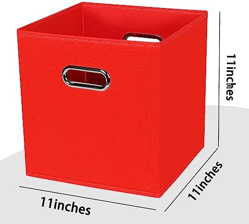 Black Foldable Storage Cubes Bins, Fabric Storage Box Cubes Organizer Baskets - Image 2