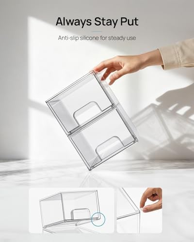 Vtopmart 8 Pack Small Clear Stackable Storage Drawers - Image 6