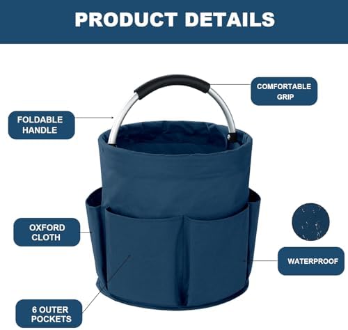 Cleaning Caddy with Handle, 17L Foldable Cleaning Supplies Organizer, Portable - Image 5