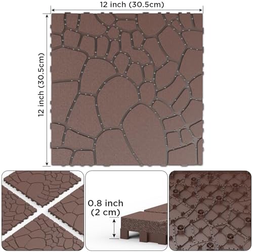 44 Pack Interlocking Deck Tiles, All-Weather Outdoor Deck Tiles - Image 2