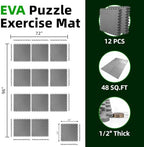Art3d 12-Pack 24"x24" EVA Interlocking Exercise Mats, 48 Sq.Ft - Image 2
