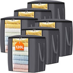 TasticTotes 120L Extra Large Blanket Clothes Storage Bags, 6 Pack by Unknown
