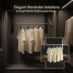 Wall Mounted Retractable Clothes Drying Rack, Walnut Foldable Hanger, Space - Image 6