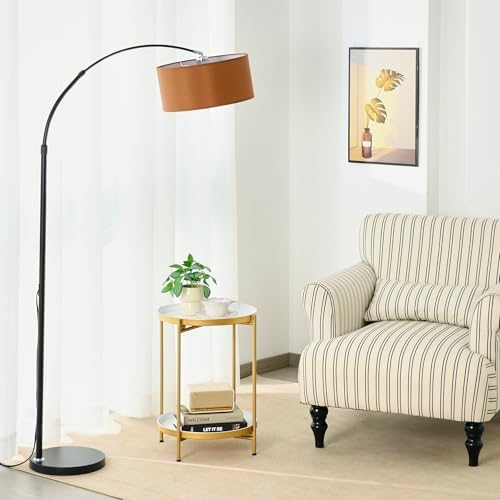 2-Tier Round End Side Table, Small Metal Side Table - Image 5