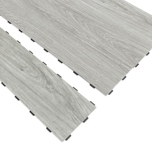 Art3d 18-Pack Interlocking Vinyl Floor Tiles, Venice Ash by Art3d