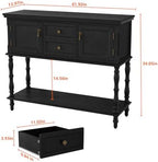 ARTPOWER Console Table with 2 Drawers, Retro Entryway Table with 2 Door - Image 2