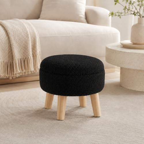 Simple Deluxe 13" Round Storage Ottoman - Image 2