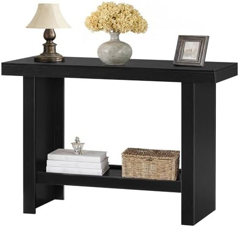 MAHANCRIS Modern Console Table, 47.2" Black Rectangular Entryway Table - Image 7