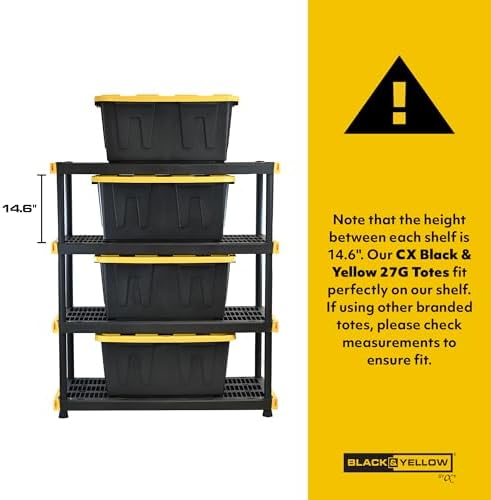 CX 4-Tier Heavy Duty Plastic Storage Shelves - Image 3
