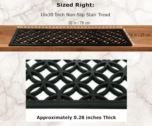 Stair Treads — 4 Pack 10x30 inch Lattice Links Rubber Stair Mats - Image 3