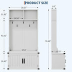 Takywep Extra Large 40" Entryway Hall Tree - Image 2