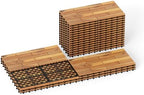 Goplus 24-Pack Acacia Wood Interlocking Deck Tiles by Goplus