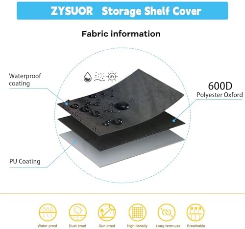 Waterproof Shelf Cover, Fits 30"x14"x54" Storage Shelve - Image 5