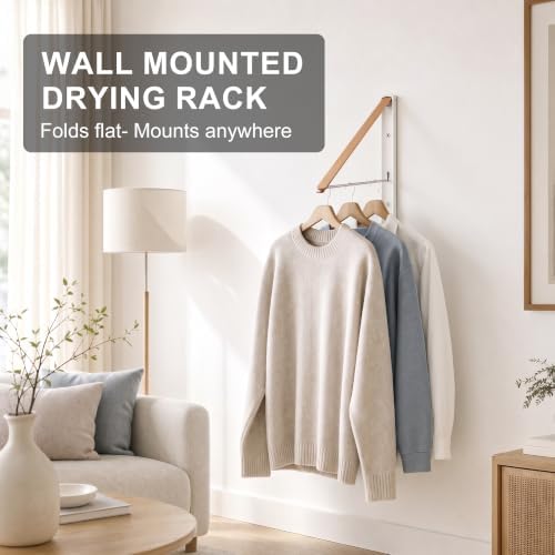 LEQ Clothes Drying Rack Wall Mounted, Foldable Laundry Drying Rack - Image 4