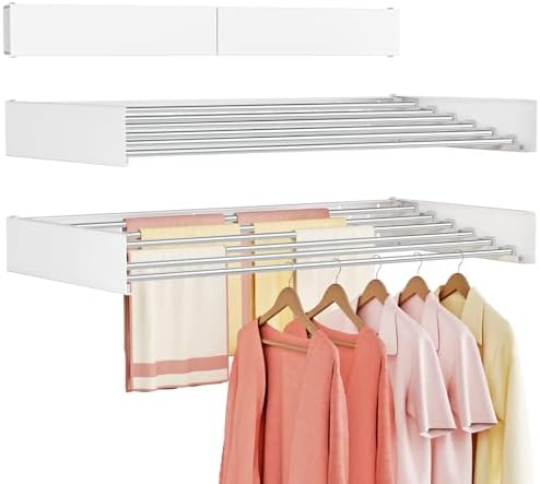Wall Mounted Clothes Drying Rack Folding Indoor, Foldable Laundry Drying Rack by Vasunray