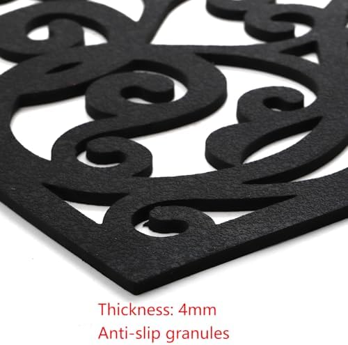 Hedume 4 Pack Rubber Stair Mats, Non Slip Stair Treads Mat, Rubber Scroll - Image 4