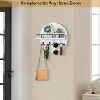 Key Holder Wall Mount with Shelf and Hooks, Mail Organizer - Image 3