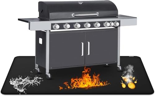 Under Grill Mat for Outdoor Grill, 48x70inch Double-Sided Fireproof Grill Pad by FIREWESS