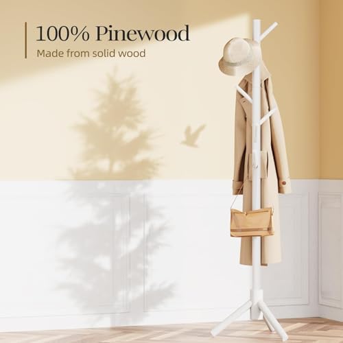 Pipishell Solid Wooden Coat Rack Freestanding - Image 4