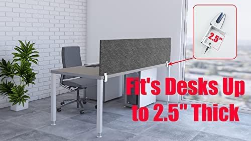 OBEX Panel Desk Mounted PET Privacy Screen, 18" x 36", Shadow