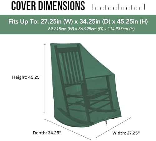 Shine Company Weatherproof Outdoor Rocking Chair Cover, 100% Woven Polyester - Image 5