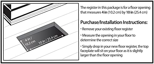 Decor Grates PL410-AL 4-Inch by 10-Inch Plastic Floor Register - Image 4