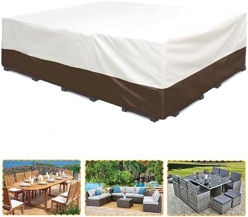 140D x 70W x 30H UV-proof Waterproof Furniture Patio Cover 520D beige brown two by XTREMECOVERPRO