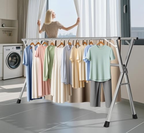 Folding Stainless Steel Laundry Drying Rack 95 Inches - Image 5