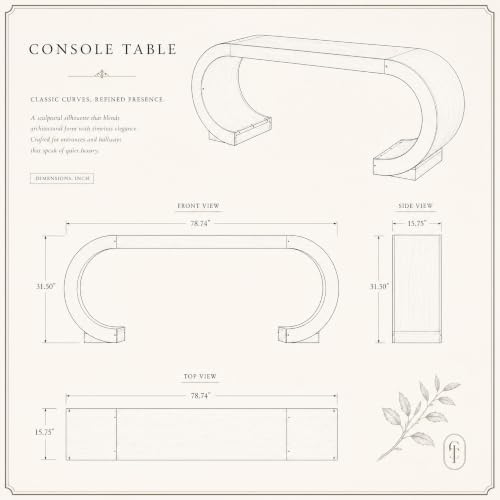 Tribesigns 79" Extra Long Console Table, Arched Entryway Table - Image 2